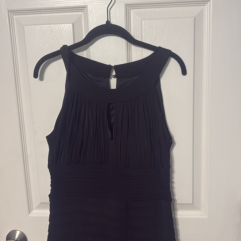 Signature by Sangria Black Ribbed Midi Sheath Dress